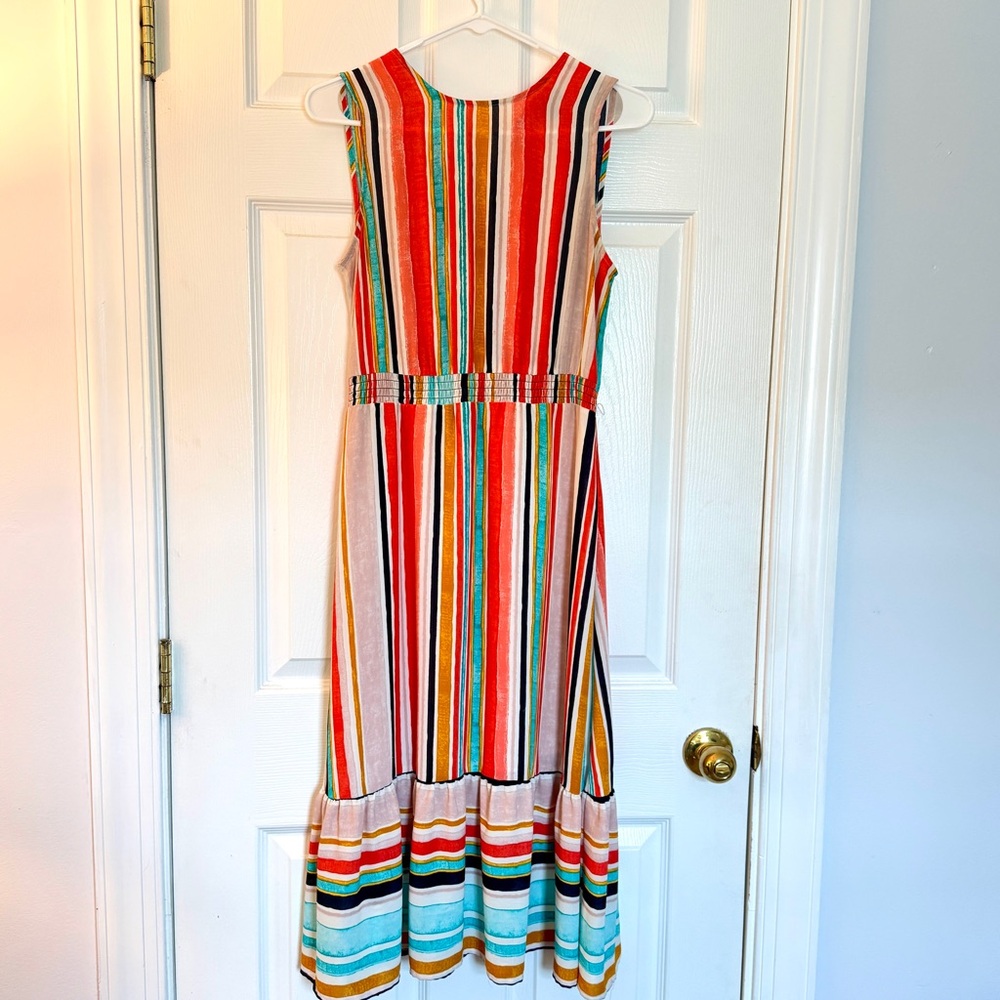 Multicolor Striped Sleeveless Dress